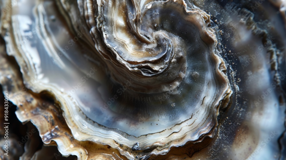 A detailed close-up of a fresh oyster A detailed close-up of a fresh oyster
