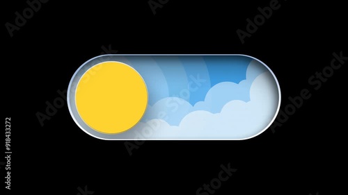 User interface toggle button day and night toggle animation