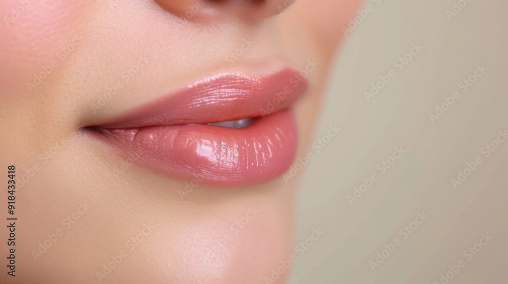 Obraz premium Lips that have been enhanced with lip filler