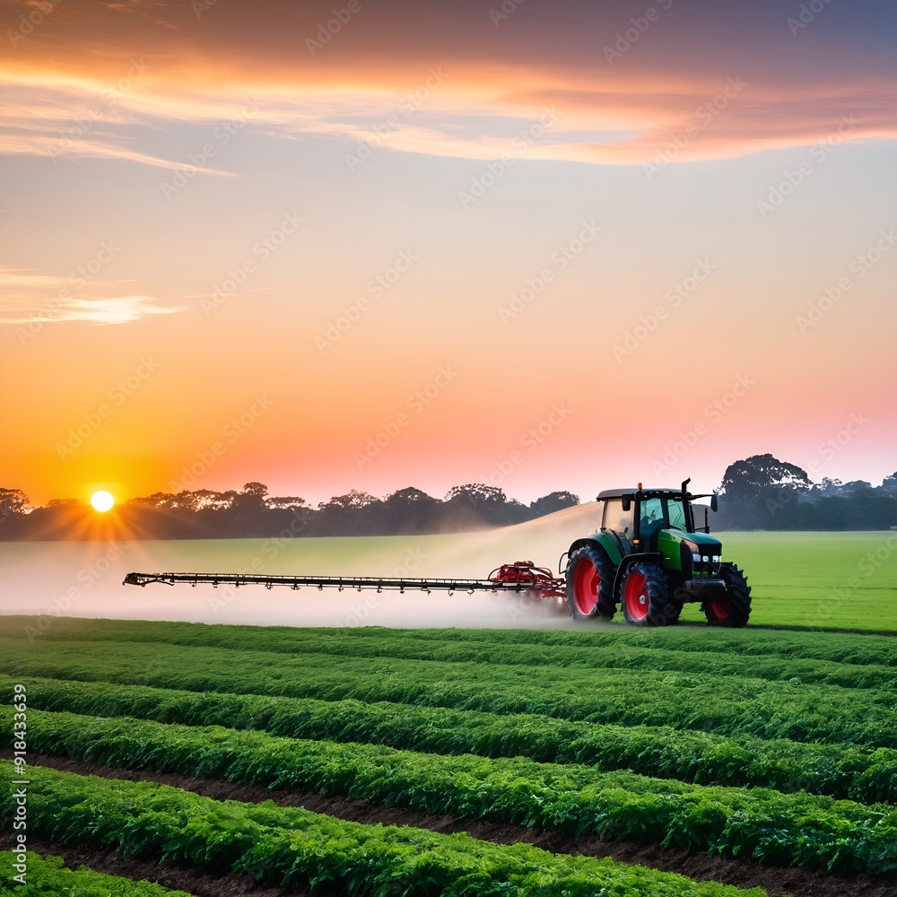 Fototapeta premium Tractor working on field. Agriculture