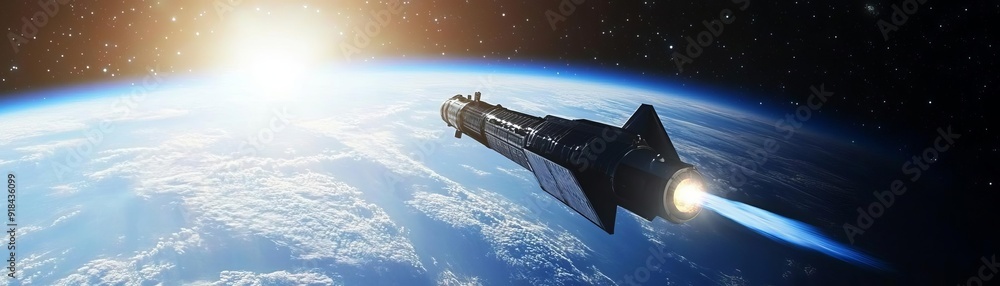 Fototapeta premium Space tourism news, civilian space launch, future of space travel