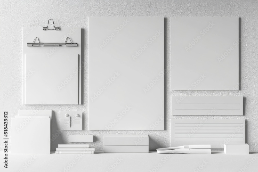 Realistic blank stationery set mockup isolated created with generative ai Realistic blank stationery set mockup isolated created with generative ai