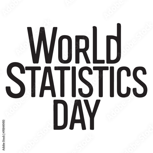 Statistics Day, 12 October, typography, silhouette, vector art, illustration.