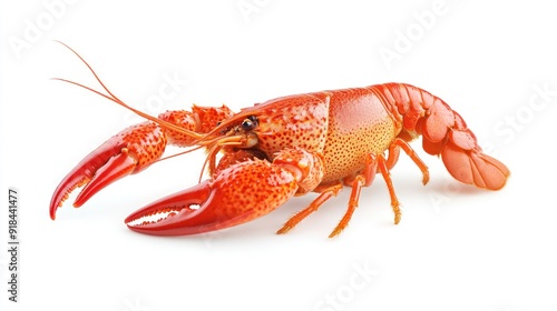 Fresh boiled red shrimp on a white background