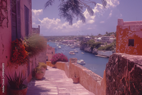 Overlook of king's wharf at the former royal naval dockyard on ireland island, bermuda photo