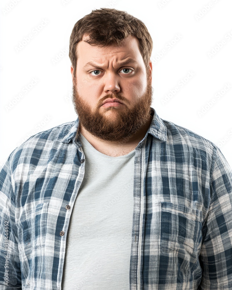 Men display various emotions while posing against a neutral backdrop Men display various emotions while posing against a neutral backdrop