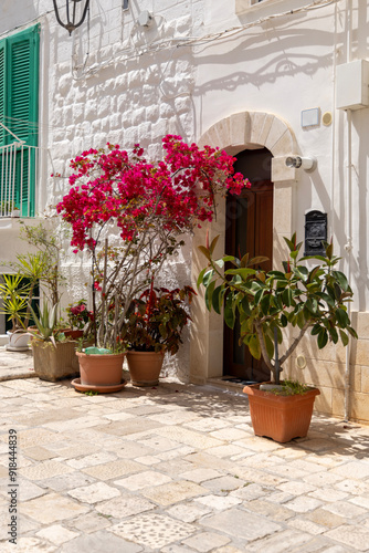 Narrow, stone street typical of Mediterranean countries, Martina Franca, Italy, Puglia