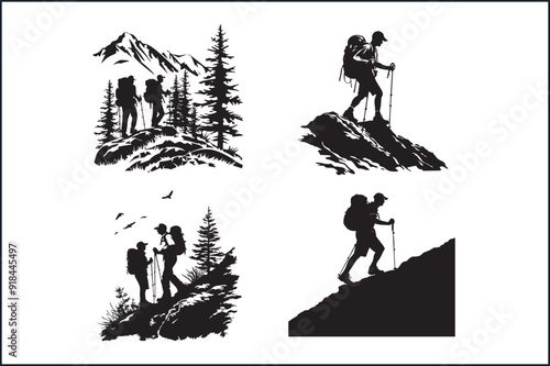 Nature Lovers Hiking Silhouette Bundle