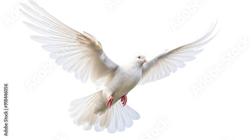 White Dove in Flight