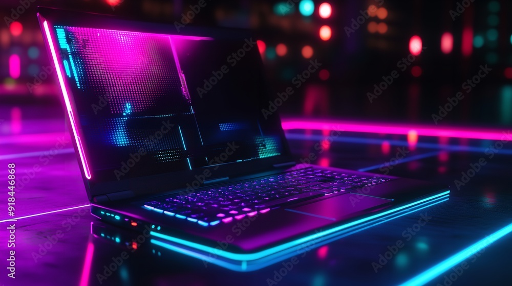 Abstract Electronic Gaming Laptop Background Technology Abstract Electronic Gaming Laptop Background Technology