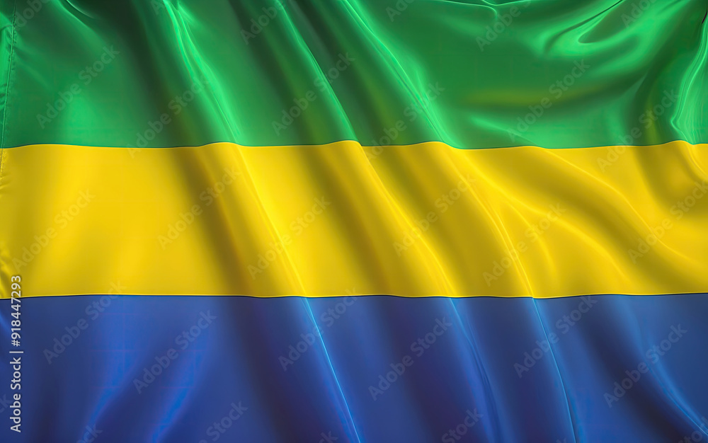 GABONESE FLAG for national Day or Independence Day of GABON GABONESE FLAG for national Day or Independence Day of GABON