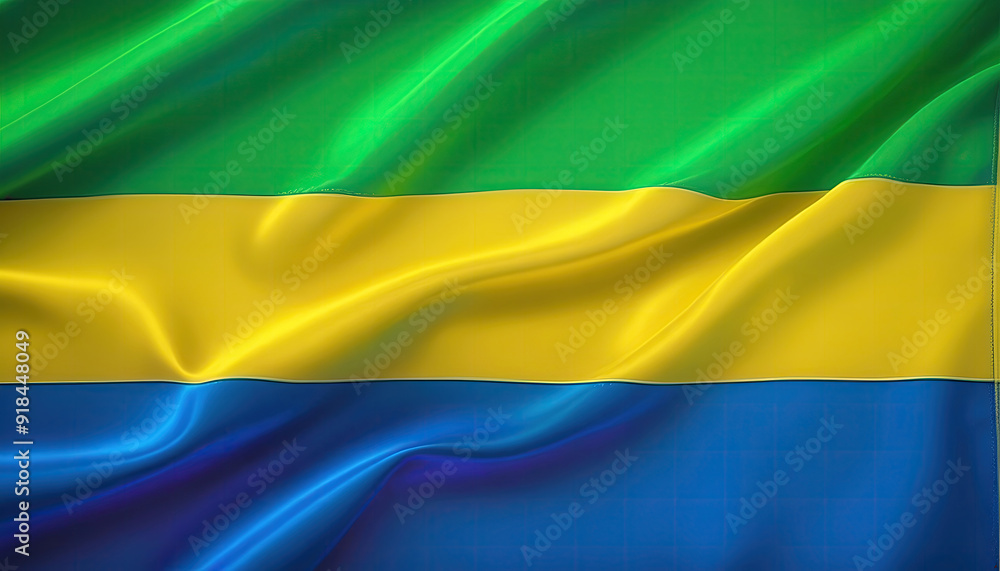 GABONESE FLAG for national Day or Independence Day of GABON GABONESE FLAG for national Day or Independence Day of GABON