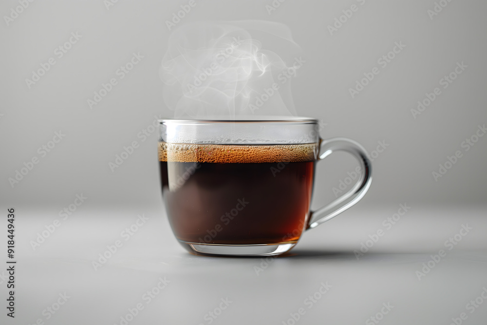 Steam Rising from a Hot Cup of Coffee on a Simple Background Steam Rising from a Hot Cup of Coffee on a Simple Background
