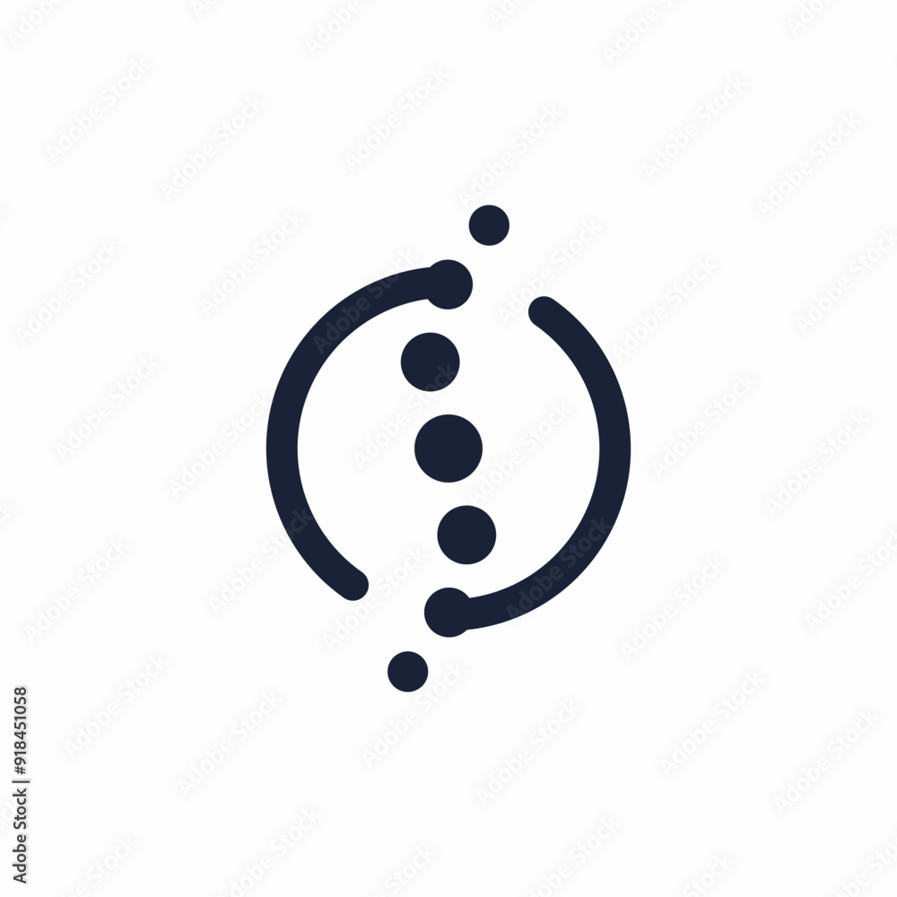 abstract spine logo with circle shape abstract spine logo with circle shape