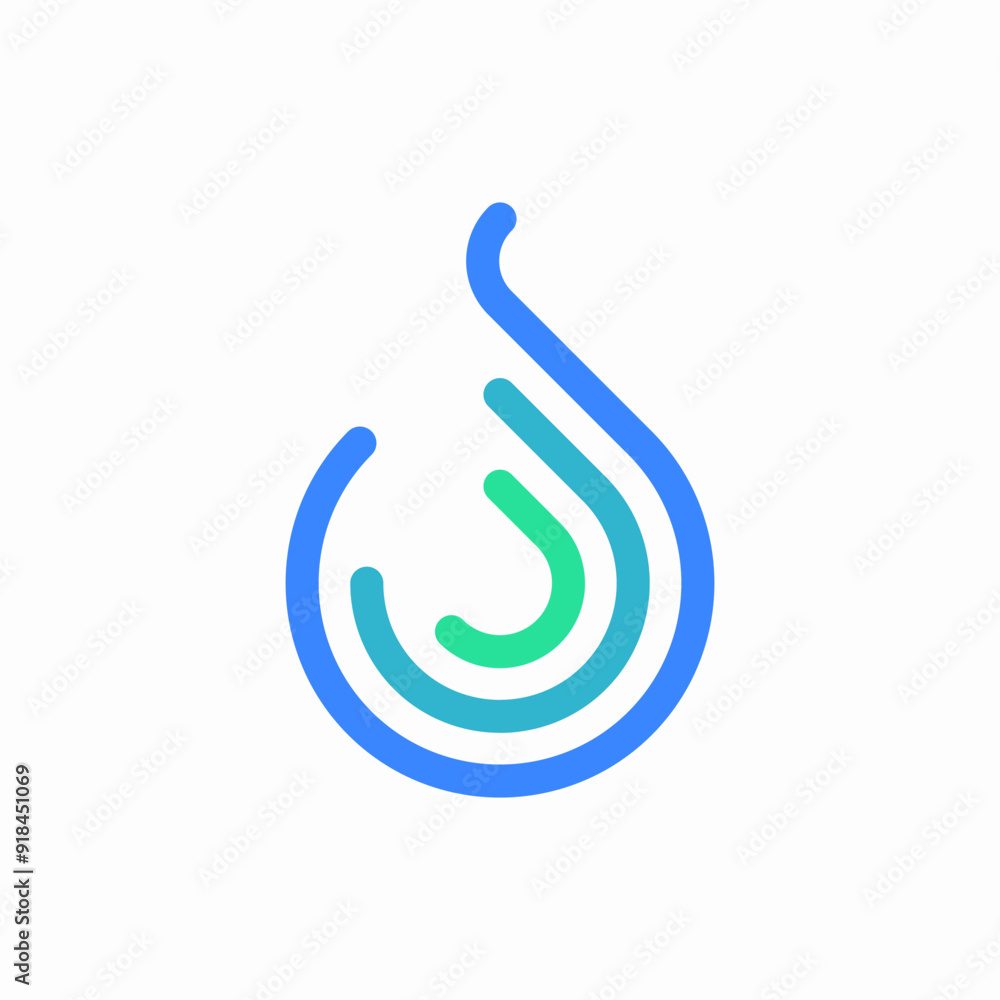 abstract water drop line logo abstract water drop line logo