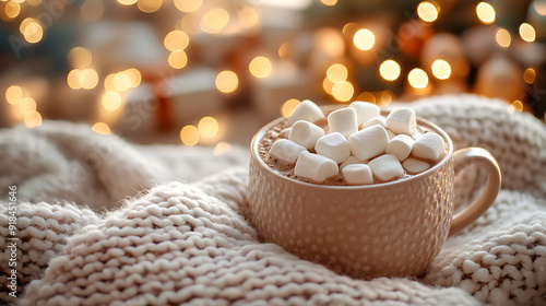 Wallpaper Mural Cozy Winter Concept with Hot Chocolate and Marshmallows Torontodigital.ca