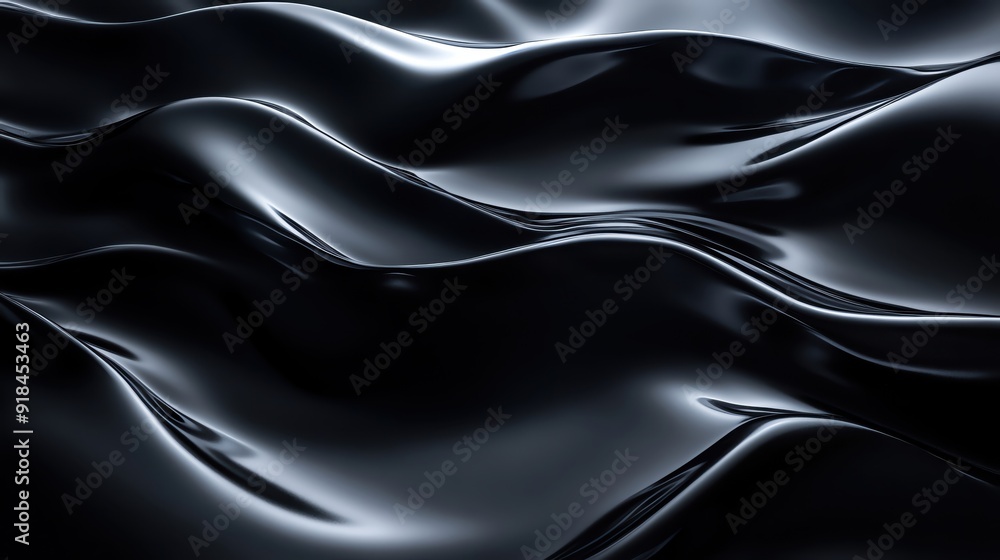 A dynamic close-up of smooth black waves, showcasing texture and depth in a captivating, abstract design. A dynamic close-up of smooth black waves, showcasing texture and depth in a captivating, abstract design.