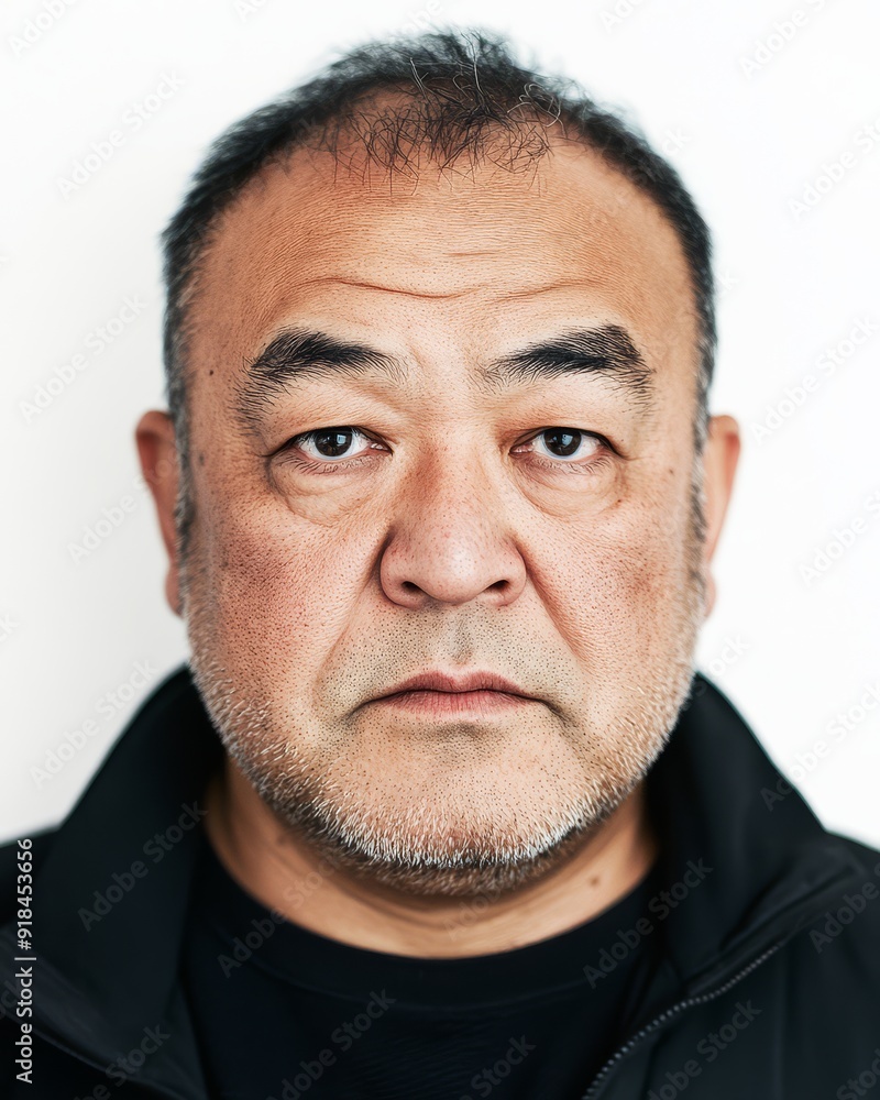 Obraz premium Men of different ethnicities showcase unique expressions amidst a clean white backdrop