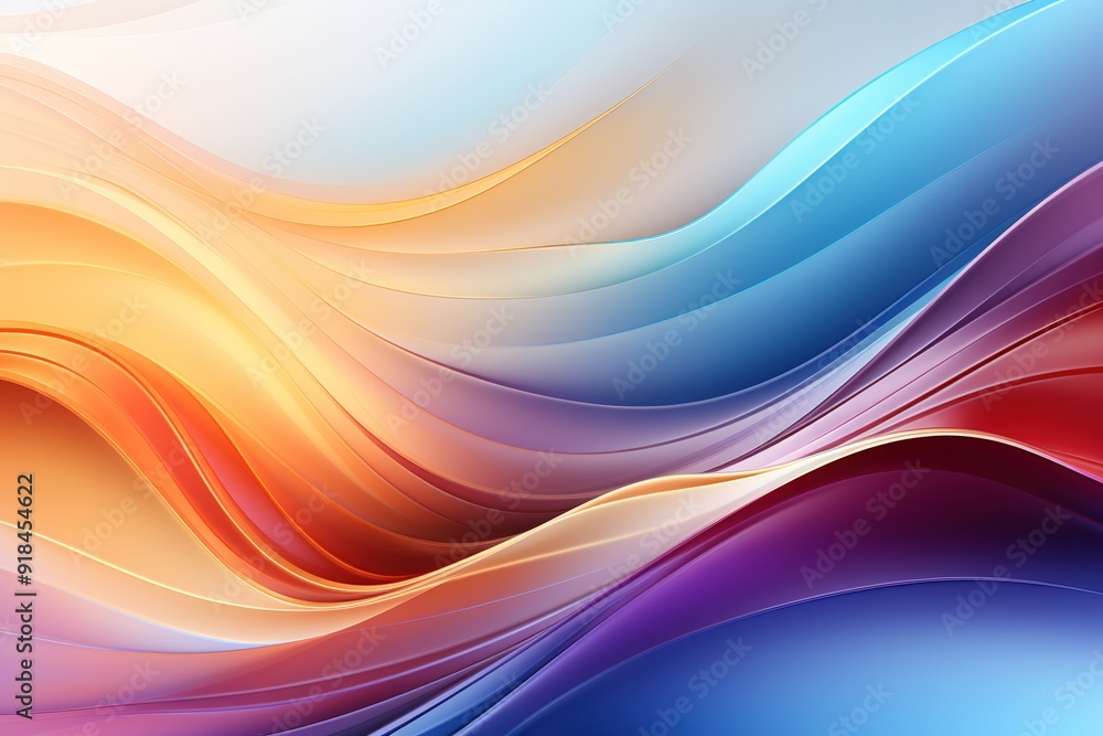 Abstract colorful curved lines background.