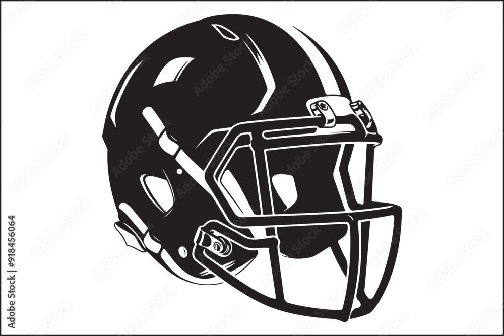 Naklejka premium american football, football, helmet, silhouette, football helmet, football helmet silhouette, sports, sports silhouette, game day, sports fan, wall art, home decor, decor, art, wall decor, vinyl decal