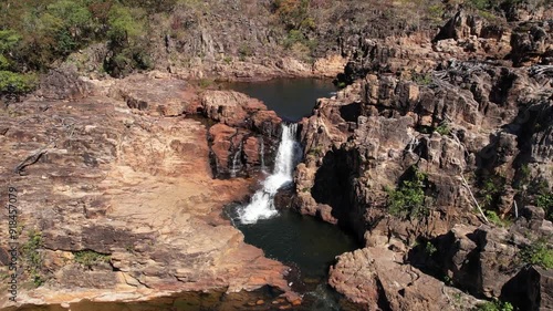 aerial video of Complexo do Macaco, Catedral waterfall, Cachoeira Escadaria, Chapada dos Veadeiros, Goiás, Brazil
girl swimming, sunny day, beauty, biggest waterfall photo