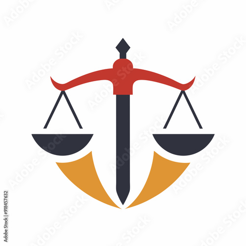 Minimalist law firm logo icon vector illustration.