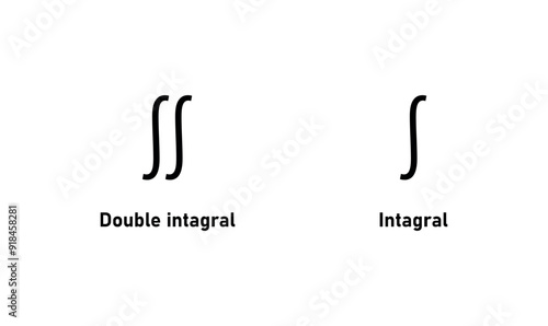 Integral and double integral symbol in mathematics.