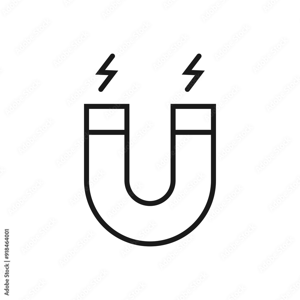 Magnet - line icon, editable stroke. Simple outline symbol. Vector illustration Magnet - line icon, editable stroke. Simple outline symbol. Vector illustration