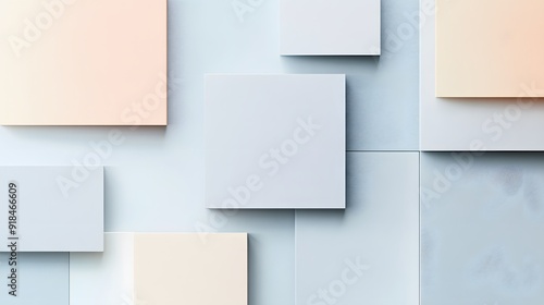 Wallpaper Mural A minimalist design featuring a series of light gray and pastel-colored rectangles aligned on the sides, creating a modern banner with ample white space in the center for text or messaging Torontodigital.ca