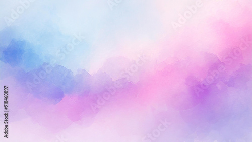 Abstract pale blue, light purple and pale pink watercolor splash backround