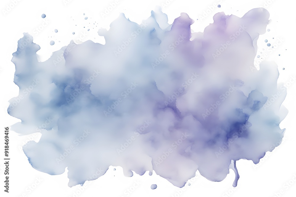 Obraz premium A blend from light lavender to soft blue watercolor on white background, Ai Generated