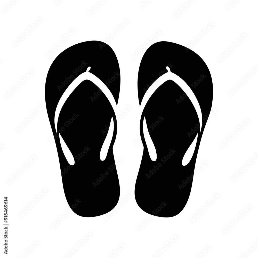 Beach sandals silhouette Beach sandals silhouette