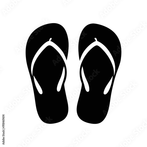 Beach sandals silhouette