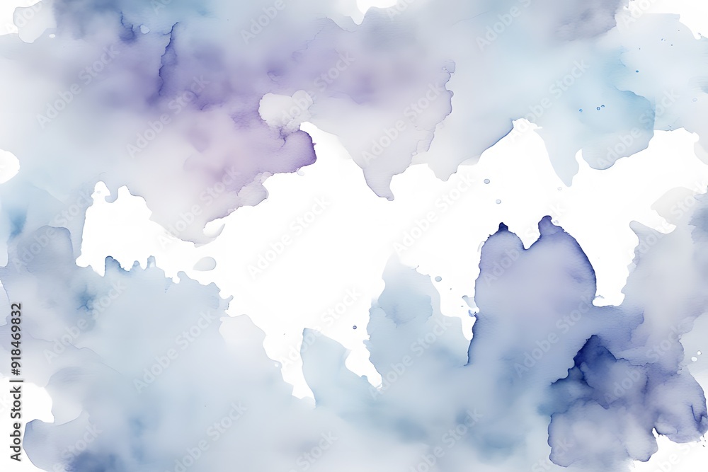 Obraz premium A blend from light lavender to soft blue watercolor on white background, Ai Generated