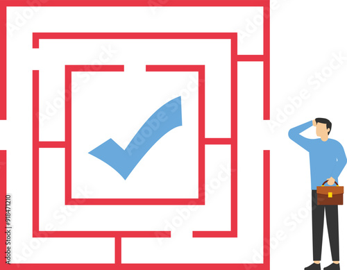 Businessmen wanting to enter an ok maze

