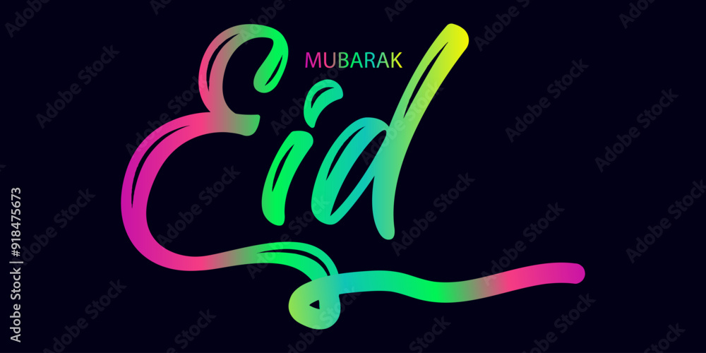 gradient color , Eid Mubarak premium vector illustration with luxury ...