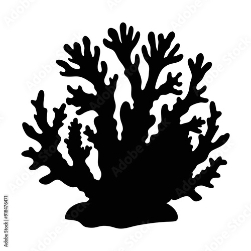 Coral reef silhouette illustration