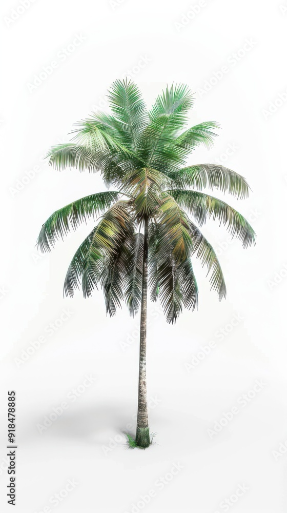 Obraz premium Detailed depiction of a palm tree on a white background
