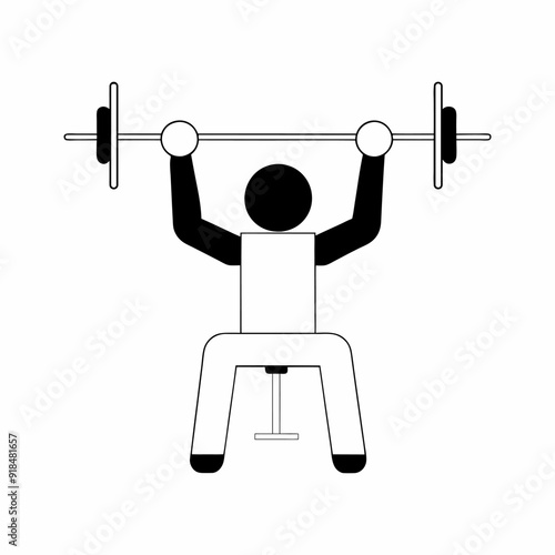 Shoulder press machine line art silhouette illustration