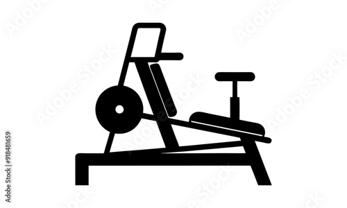 Seated raw machine silhouette illustration
