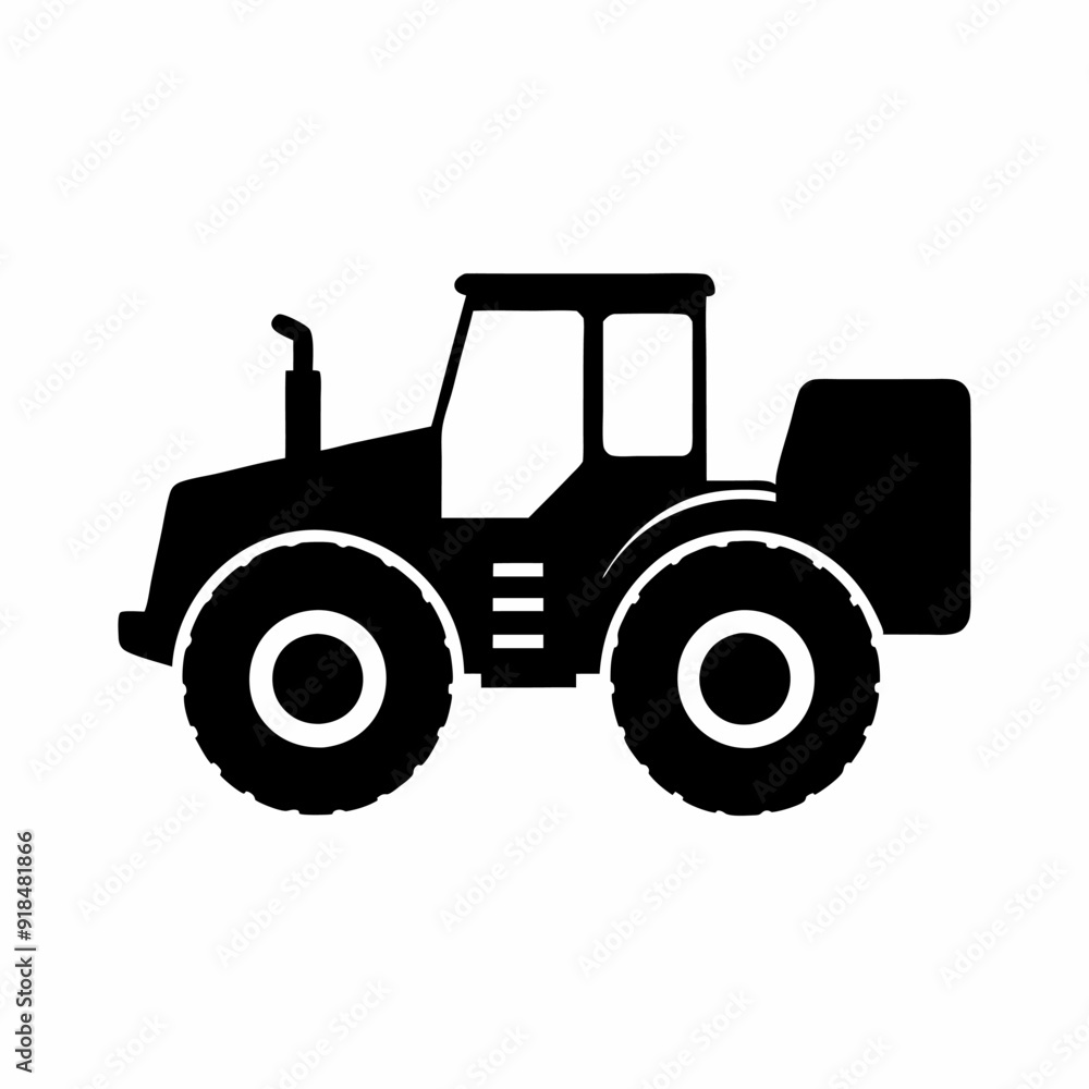 Obraz premium Silhouette of wheel loader illustration