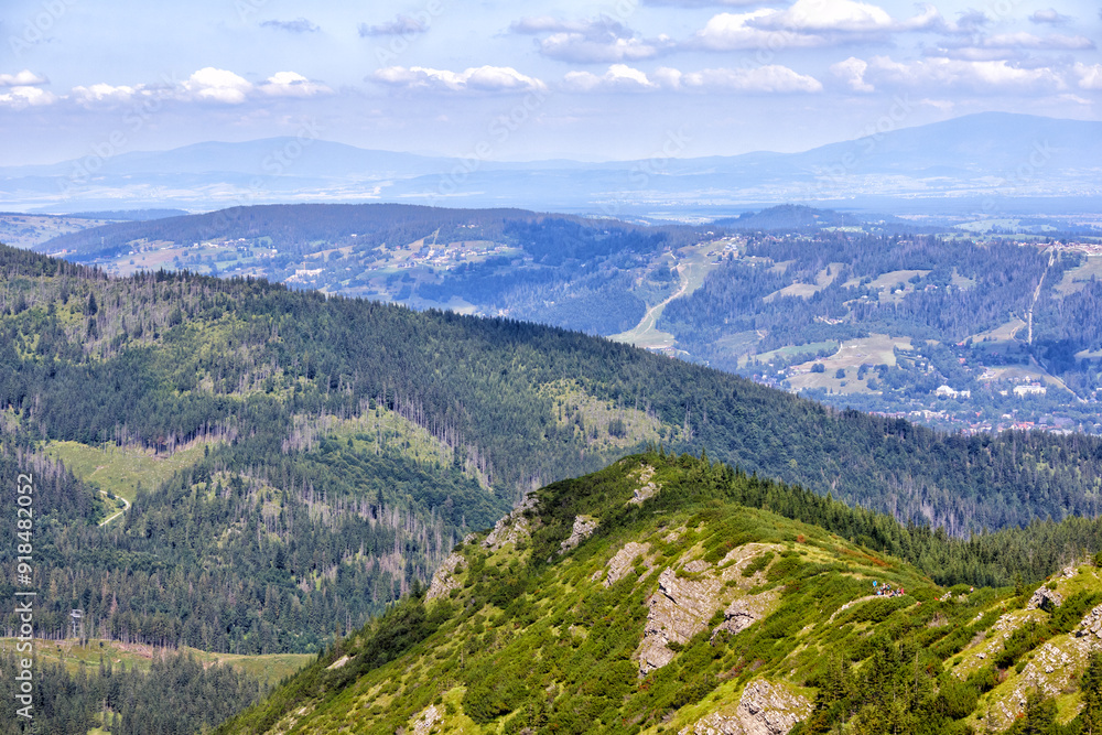 Naklejka premium natural landscape with Polish Tatra mountains and clouds