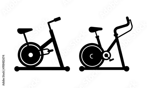 Stationary bike silhouette illustration