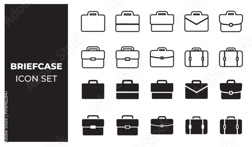 Brief case icon set
