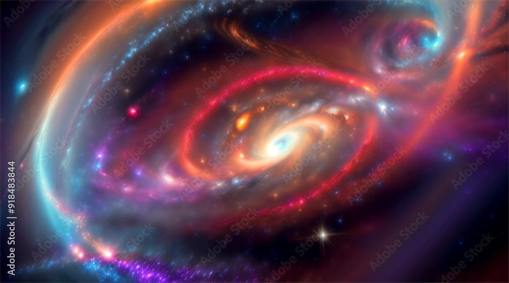 Artistic representation of the movement of stars and galaxies in the universe. Artistic representation of the movement of stars and galaxies in the universe.