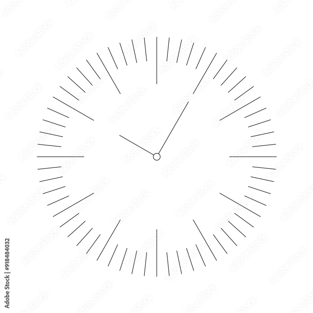 elegant, simple and thin wall clock face. analog clock concept