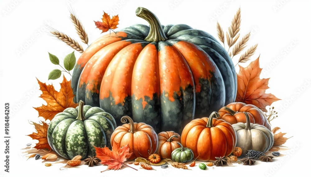 Realistic 3D Pumpkin on White Background: Perfect Halloween Graphic Resource Realistic 3D Pumpkin on White Background: Perfect Halloween Graphic Resource
