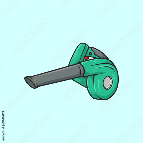 Grenn Blower illustration Cartoon Vectorv