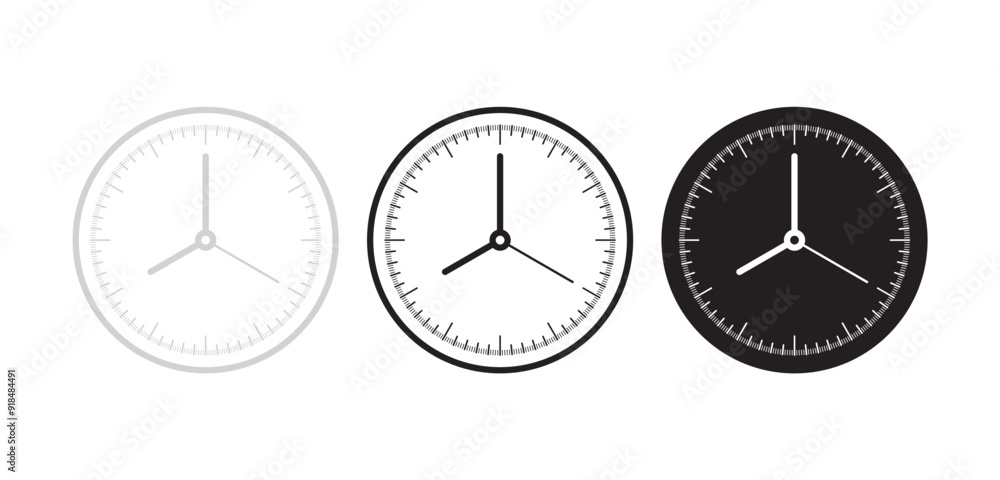 detailed, elegant wall clock interfaces. analog clock set. round analog clocks detailed, elegant wall clock interfaces. analog clock set. round analog clocks