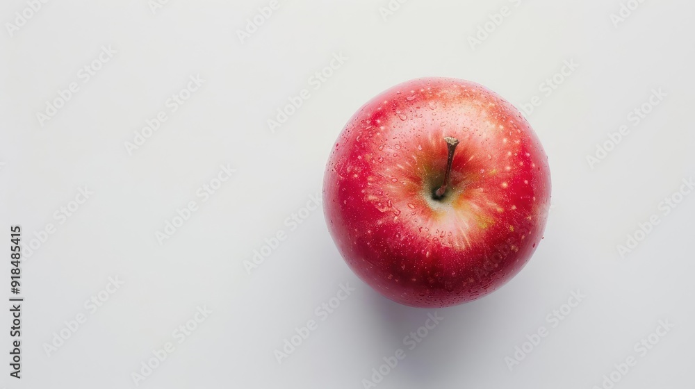 Fresh Apple on a white background, top view